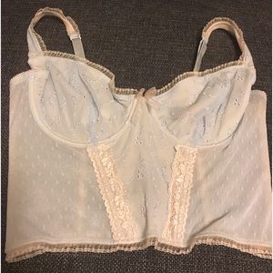 Vintage Blue Lace Longline Bra